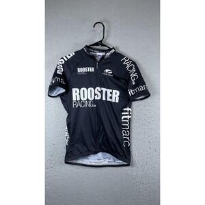 Voler Rooster Racing Cycling Jersey Womens Medium Black Full Zip Made USA
